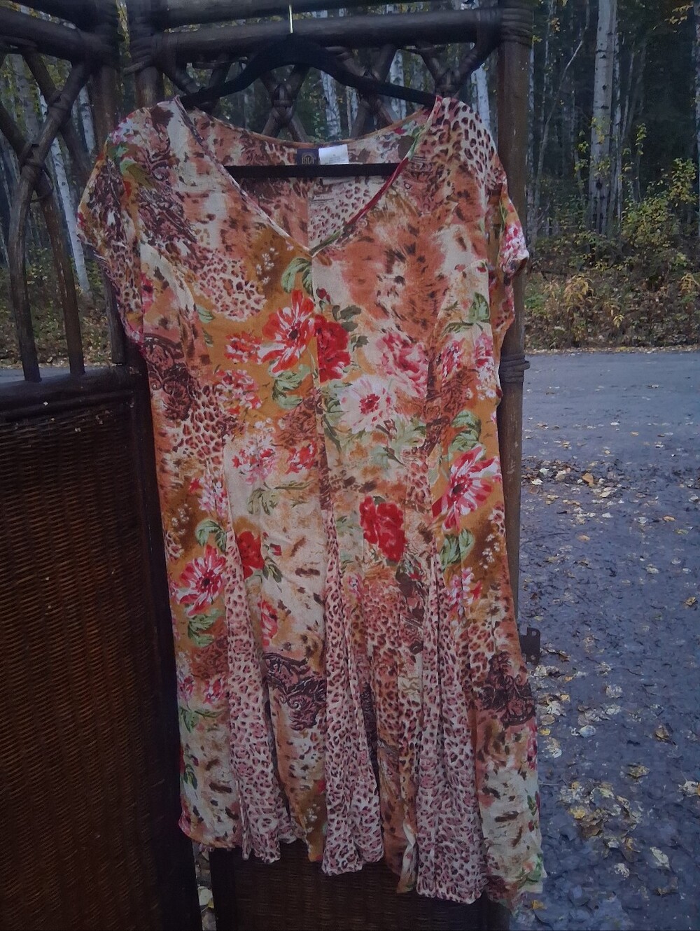 Bila Multicolor Floral & Animal-Print Midi Dress Size Xl